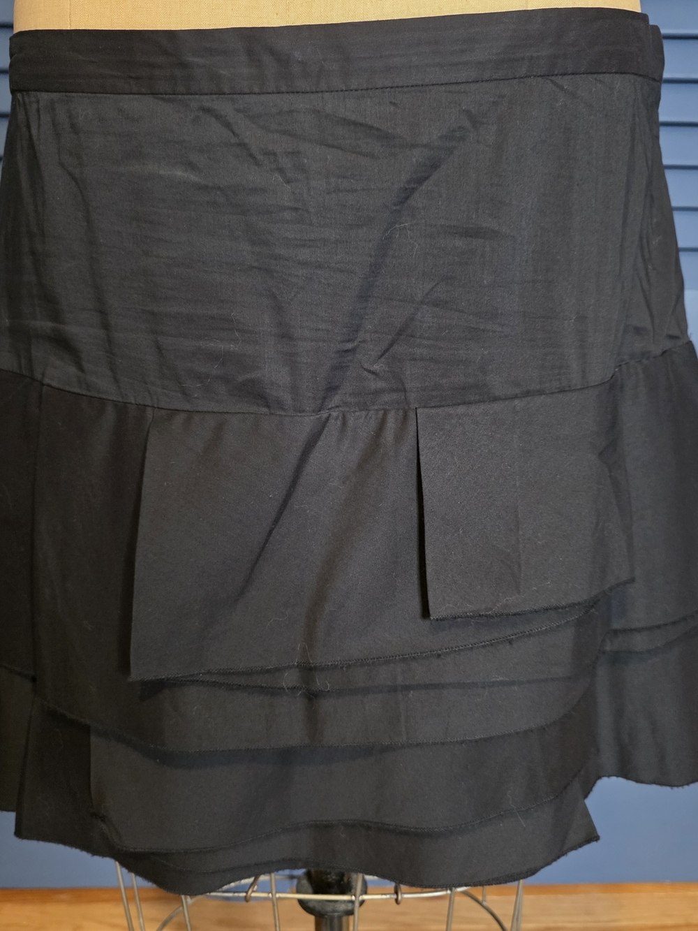 Women's Black Layered Ruffle Mini Skirt - Picture 3 of 9